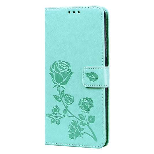 For Samsung Galaxy A21s Rose Embossed Horizontal Flip PU Leather Case with Holder & Card Slots & Wallet(Green) - Galaxy Phone Cases by buy2fix | Online Shopping UK | buy2fix