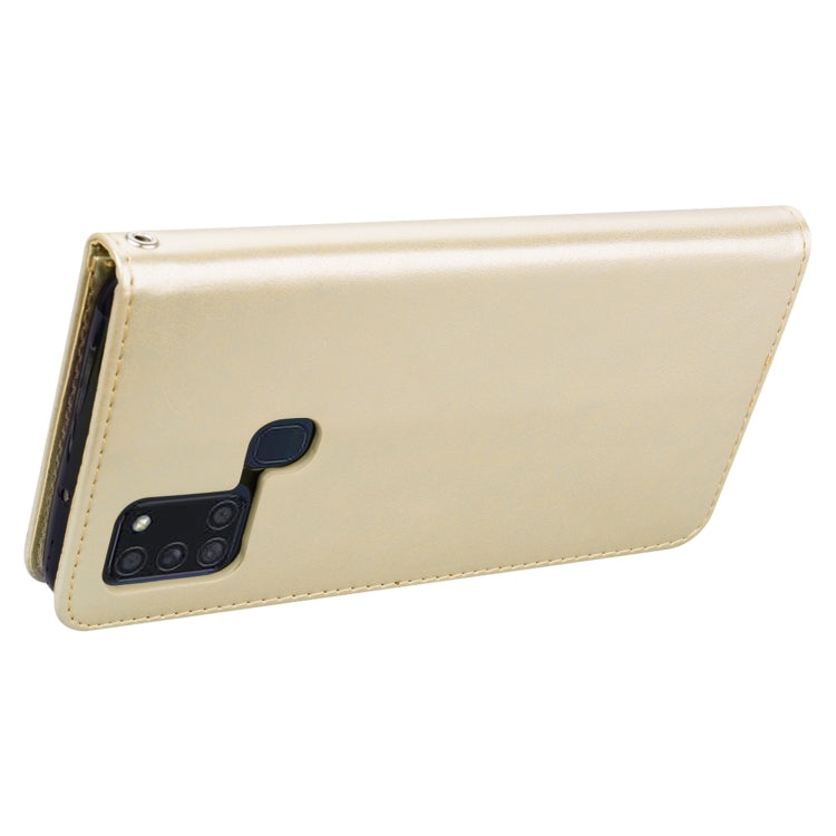 For Samsung Galaxy A21s Rose Embossed Horizontal Flip PU Leather Case with Holder & Card Slots & Wallet(Gold) - Galaxy Phone Cases by buy2fix | Online Shopping UK | buy2fix