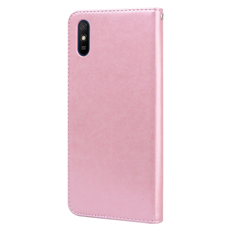 For Xiaomi Redmi 9A Rose Embossed Horizontal Flip PU Leather Case with Holder & Card Slots & Wallet(Rose Gold) - Xiaomi Cases by buy2fix | Online Shopping UK | buy2fix