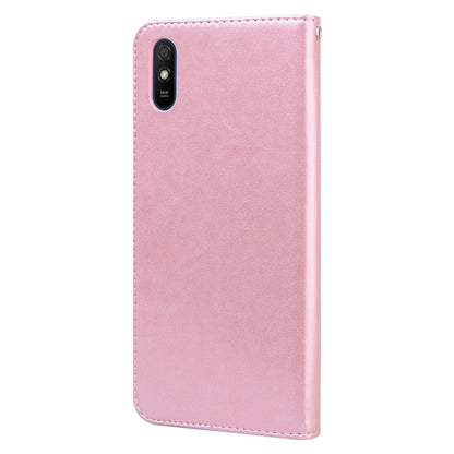 For Xiaomi Redmi 9A Rose Embossed Horizontal Flip PU Leather Case with Holder & Card Slots & Wallet(Rose Gold) - Xiaomi Cases by buy2fix | Online Shopping UK | buy2fix