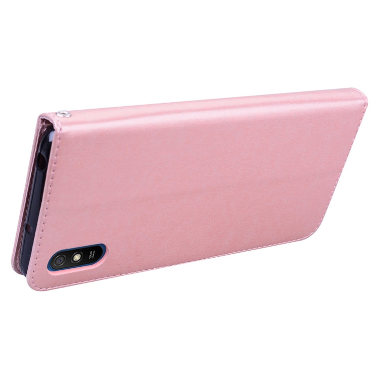 For Xiaomi Redmi 9A Rose Embossed Horizontal Flip PU Leather Case with Holder & Card Slots & Wallet(Rose Gold) - Xiaomi Cases by buy2fix | Online Shopping UK | buy2fix