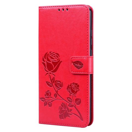 For Xiaomi Redmi 9A Rose Embossed Horizontal Flip PU Leather Case with Holder & Card Slots & Wallet(Red) - Xiaomi Cases by buy2fix | Online Shopping UK | buy2fix