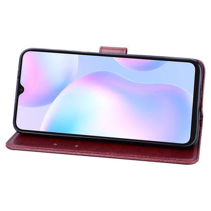 For Xiaomi Redmi 9A Rose Embossed Horizontal Flip PU Leather Case with Holder & Card Slots & Wallet(Brown) - Xiaomi Cases by buy2fix | Online Shopping UK | buy2fix