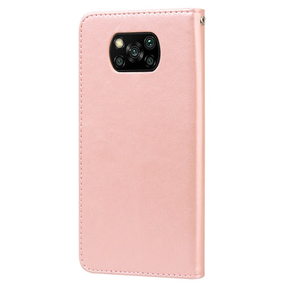 For Xiaomi Poco X3 NFC Rose Embossed Horizontal Flip PU Leather Case with Holder & Card Slots & Wallet(Rose Gold) - Xiaomi Cases by buy2fix | Online Shopping UK | buy2fix