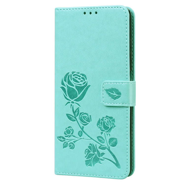 For Xiaomi Poco X3 NFC Rose Embossed Horizontal Flip PU Leather Case with Holder & Card Slots & Wallet(Green) - Xiaomi Cases by buy2fix | Online Shopping UK | buy2fix