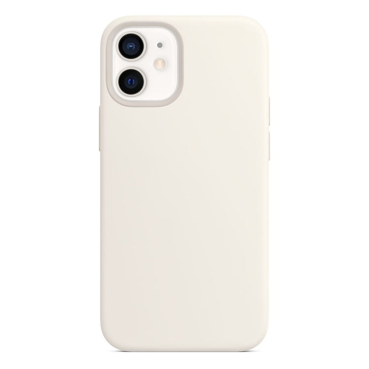 For iPhone 12 mini Magnetic Liquid Silicone Full Coverage Shockproof Magsafe Case with Magsafe Charging Magnet (White) - iPhone 12 mini Cases by buy2fix | Online Shopping UK | buy2fix
