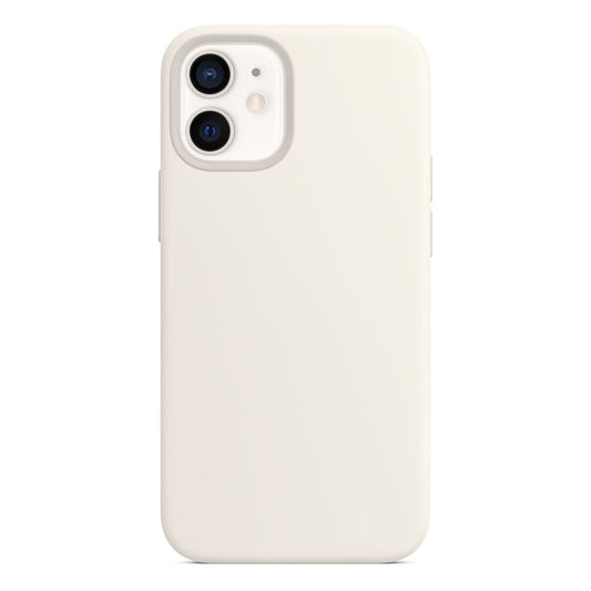 For iPhone 12 mini Magnetic Liquid Silicone Full Coverage Shockproof Magsafe Case with Magsafe Charging Magnet (White) - iPhone 12 mini Cases by buy2fix | Online Shopping UK | buy2fix
