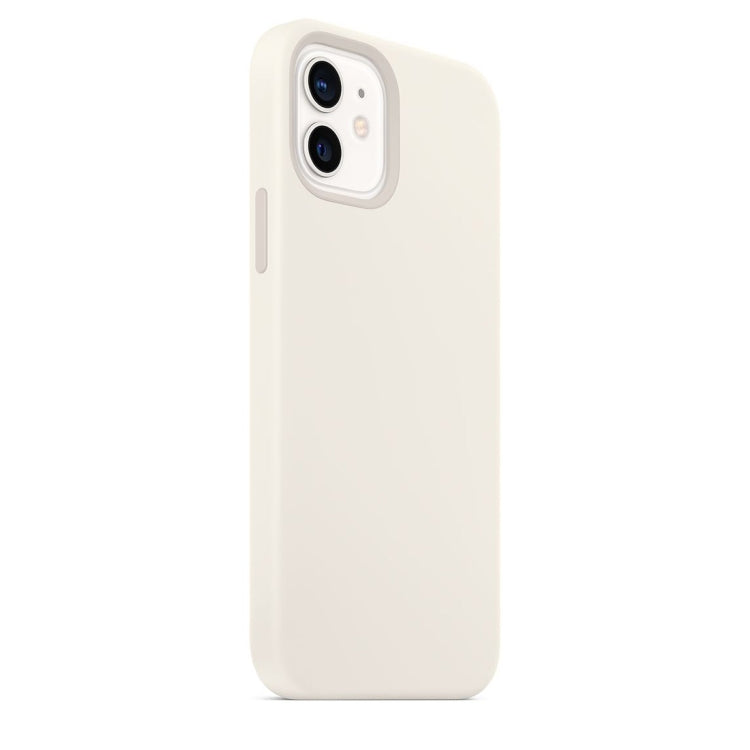 For iPhone 12 mini Magnetic Liquid Silicone Full Coverage Shockproof Magsafe Case with Magsafe Charging Magnet (White) - iPhone 12 mini Cases by buy2fix | Online Shopping UK | buy2fix