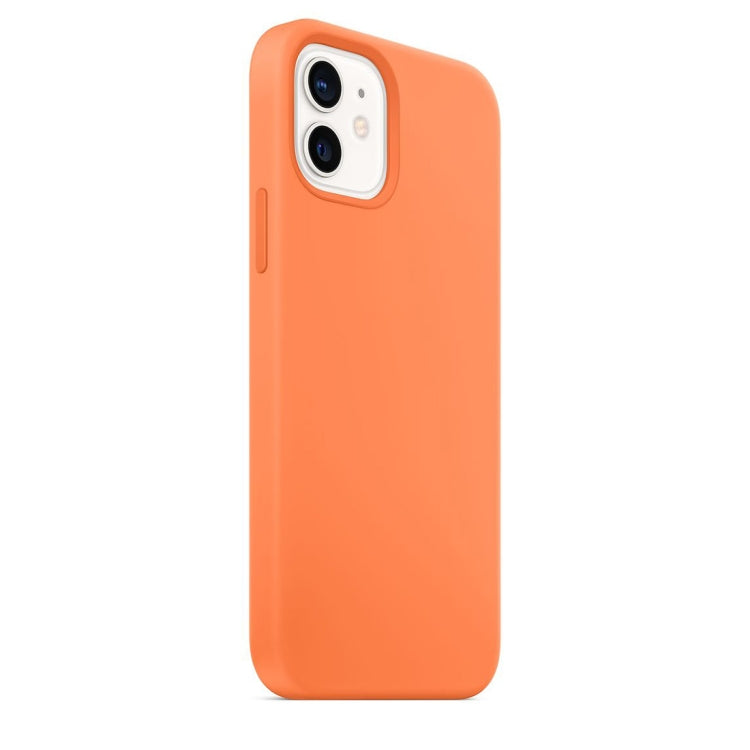 For iPhone 12 mini Magnetic Liquid Silicone Full Coverage Shockproof Magsafe Case with Magsafe Charging Magnet (Orange) - iPhone 12 mini Cases by buy2fix | Online Shopping UK | buy2fix