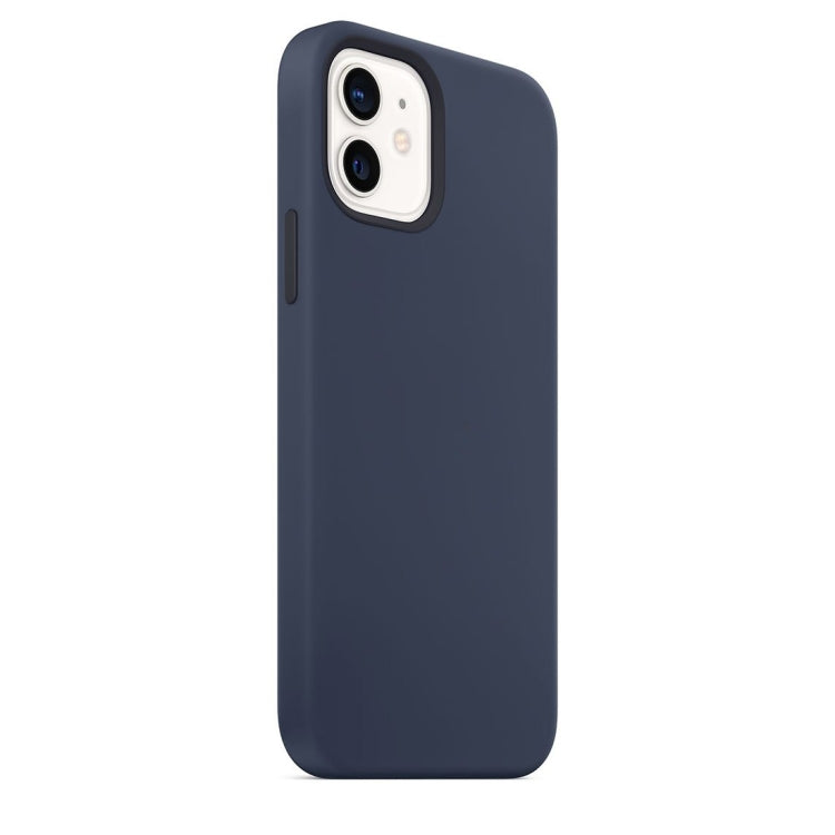 For iPhone 12 mini Magnetic Liquid Silicone Full Coverage Shockproof Magsafe Case with Magsafe Charging Magnet (Navy Blue) - iPhone 12 mini Cases by buy2fix | Online Shopping UK | buy2fix