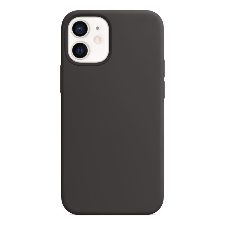 For iPhone 12 mini Magnetic Liquid Silicone Full Coverage Shockproof Magsafe Case with Magsafe Charging Magnet (Black) - iPhone 12 mini Cases by buy2fix | Online Shopping UK | buy2fix