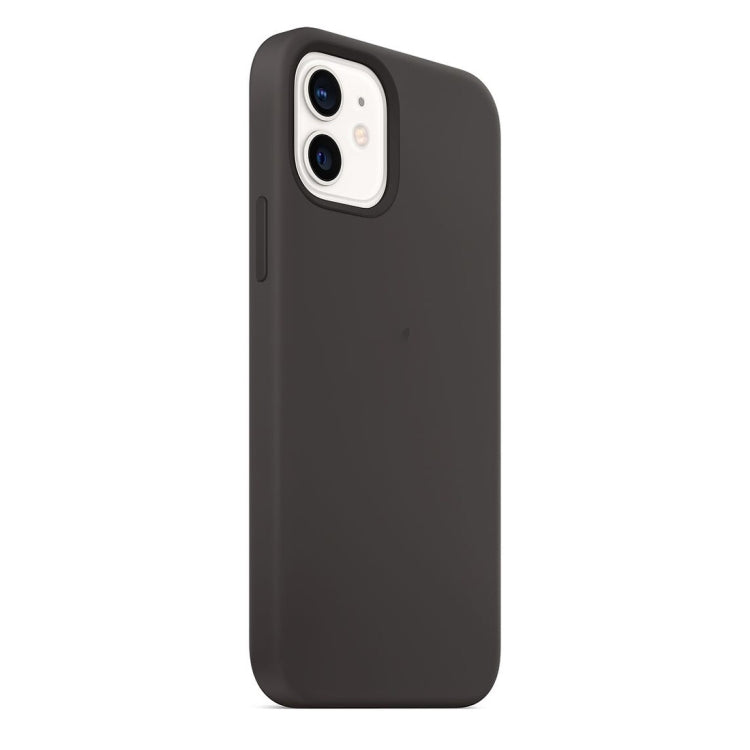 For iPhone 12 mini Magnetic Liquid Silicone Full Coverage Shockproof Magsafe Case with Magsafe Charging Magnet (Black) - iPhone 12 mini Cases by buy2fix | Online Shopping UK | buy2fix