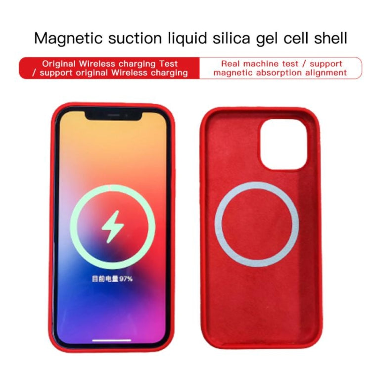 For iPhone 12 mini Magnetic Liquid Silicone Full Coverage Shockproof Magsafe Case with Magsafe Charging Magnet (Navy Blue) - iPhone 12 mini Cases by buy2fix | Online Shopping UK | buy2fix