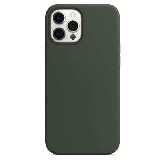 For iPhone 12 / 12 Pro Magnetic Liquid Silicone Full Coverage Shockproof Magsafe Case with Magsafe Charging Magnet(Deep Green) - iPhone 12 / 12 Pro Cases by buy2fix | Online Shopping UK | buy2fix