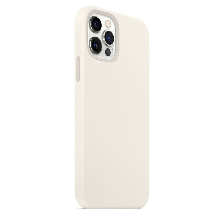 For iPhone 12 / 12 Pro Magnetic Liquid Silicone Full Coverage Shockproof Magsafe Case with Magsafe Charging Magnet(White) - iPhone 12 / 12 Pro Cases by buy2fix | Online Shopping UK | buy2fix