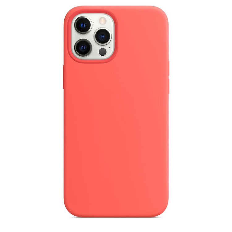 For iPhone 12 / 12 Pro Magnetic Liquid Silicone Full Coverage Shockproof Magsafe Case with Magsafe Charging Magnet(Pink Orange) - iPhone 12 / 12 Pro Cases by buy2fix | Online Shopping UK | buy2fix