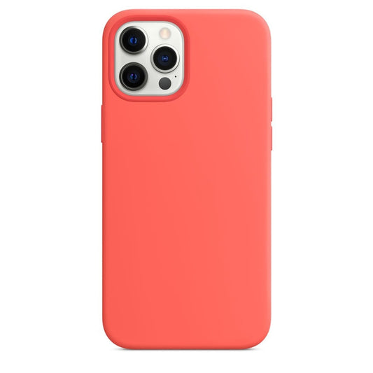 For iPhone 12 / 12 Pro Magnetic Liquid Silicone Full Coverage Shockproof Magsafe Case with Magsafe Charging Magnet(Pink Orange) - iPhone 12 / 12 Pro Cases by buy2fix | Online Shopping UK | buy2fix