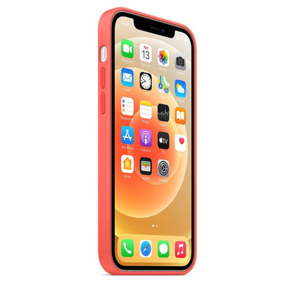 For iPhone 12 / 12 Pro Magnetic Liquid Silicone Full Coverage Shockproof Magsafe Case with Magsafe Charging Magnet(Pink Orange) - iPhone 12 / 12 Pro Cases by buy2fix | Online Shopping UK | buy2fix