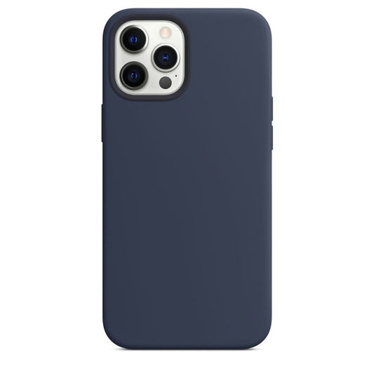 For iPhone 12 / 12 Pro Magnetic Liquid Silicone Full Coverage Shockproof Magsafe Case with Magsafe Charging Magnet(Navy Blue) - iPhone 12 / 12 Pro Cases by buy2fix | Online Shopping UK | buy2fix