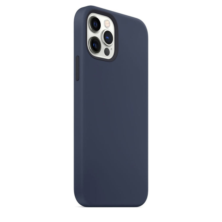 For iPhone 12 / 12 Pro Magnetic Liquid Silicone Full Coverage Shockproof Magsafe Case with Magsafe Charging Magnet(Navy Blue) - iPhone 12 / 12 Pro Cases by buy2fix | Online Shopping UK | buy2fix