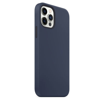For iPhone 12 / 12 Pro Magnetic Liquid Silicone Full Coverage Shockproof Magsafe Case with Magsafe Charging Magnet(Navy Blue) - iPhone 12 / 12 Pro Cases by buy2fix | Online Shopping UK | buy2fix