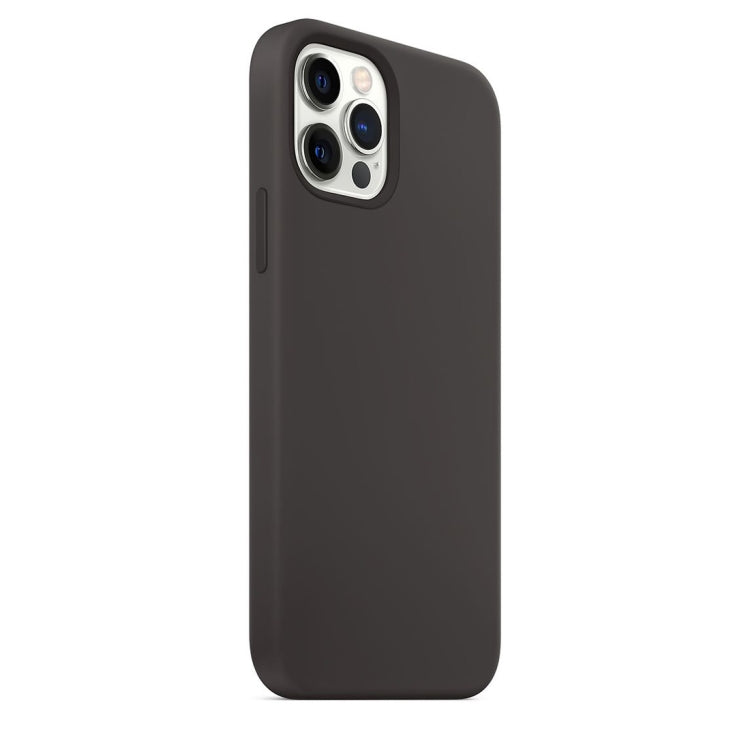 For iPhone 12 / 12 Pro Magnetic Liquid Silicone Full Coverage Shockproof Magsafe Case with Magsafe Charging Magnet(Black) by buy2fix