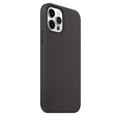 For iPhone 12 / 12 Pro Magnetic Liquid Silicone Full Coverage Shockproof Magsafe Case with Magsafe Charging Magnet(Black) by buy2fix