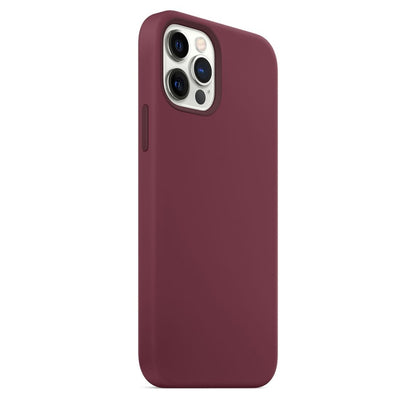 For iPhone 12 / 12 Pro Magnetic Liquid Silicone Full Coverage Shockproof Magsafe Case with Magsafe Charging Magnet(Wine Red) by buy2fix
