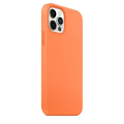 For iPhone 12 Pro Max Magnetic Liquid Silicone Full Coverage Shockproof Magsafe Case with Magsafe Charging Magnet(Orange) - iPhone 12 Pro Max Cases by buy2fix | Online Shopping UK | buy2fix