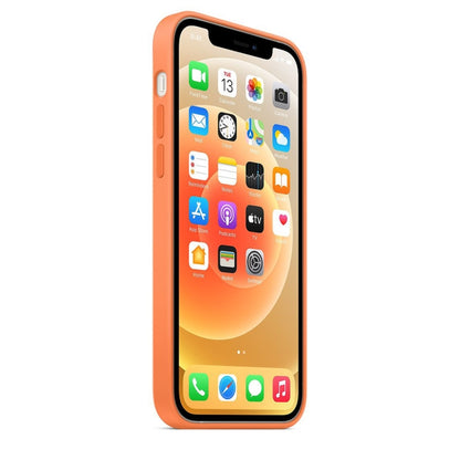 For iPhone 12 Pro Max Magnetic Liquid Silicone Full Coverage Shockproof Magsafe Case with Magsafe Charging Magnet(Orange) - iPhone 12 Pro Max Cases by buy2fix | Online Shopping UK | buy2fix