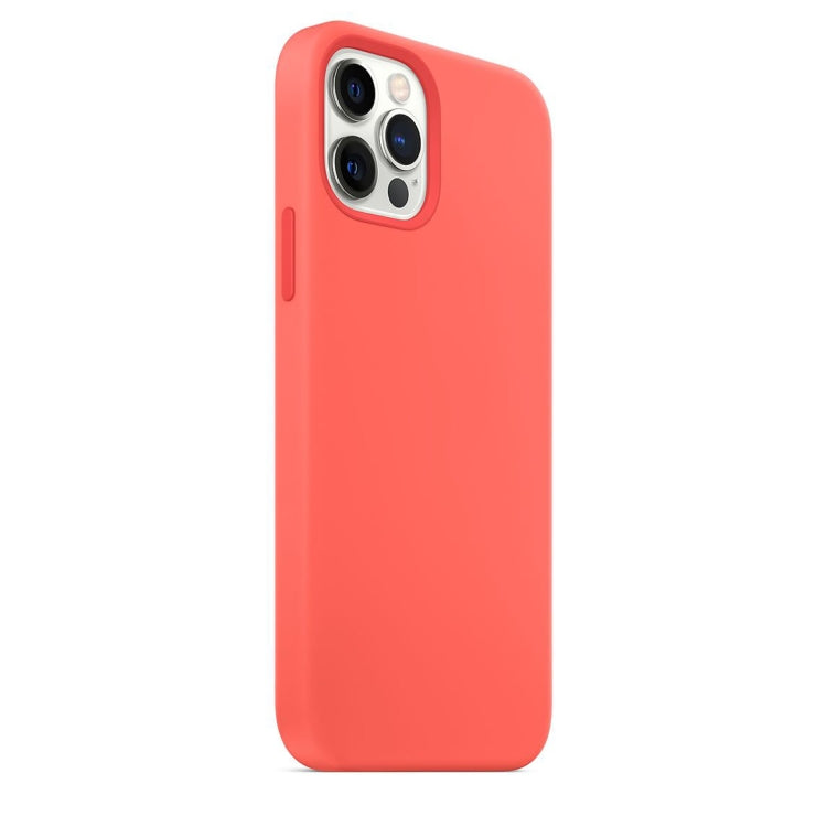 For iPhone 12 Pro Max Magnetic Liquid Silicone Full Coverage Shockproof Magsafe Case with Magsafe Charging Magnet(Pink Orange) - iPhone 12 Pro Max Cases by buy2fix | Online Shopping UK | buy2fix
