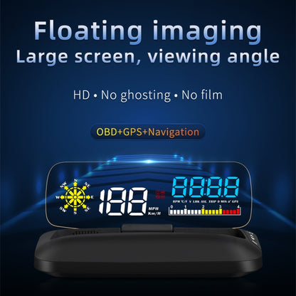 C5 OBD2 + GPS Mode Car HUD Head-up Display Water Temperature / Vehicle Speed / Voltage - Head Up Display System by buy2fix | Online Shopping UK | buy2fix