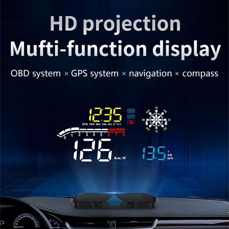 D1 Car OBD2 HUD Head-up Display GPS Speed Meter Speed / Voltage / Water Temperature Speed Alarm by buy2fix
