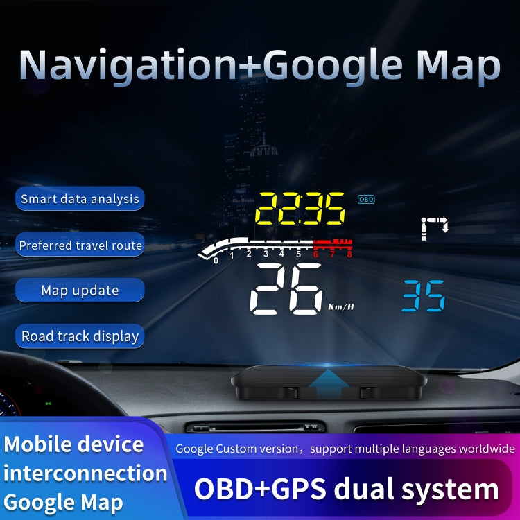 D1 Car OBD2 HUD Head-up Display GPS Speed Meter Speed / Voltage / Water Temperature Speed Alarm by buy2fix