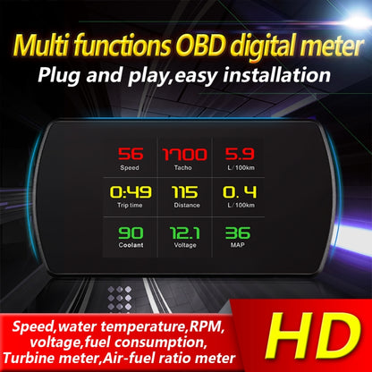 P12 Car HUD Head-up Display OBD2 Fault Code Elimination - Head Up Display System by buy2fix | Online Shopping UK | buy2fix