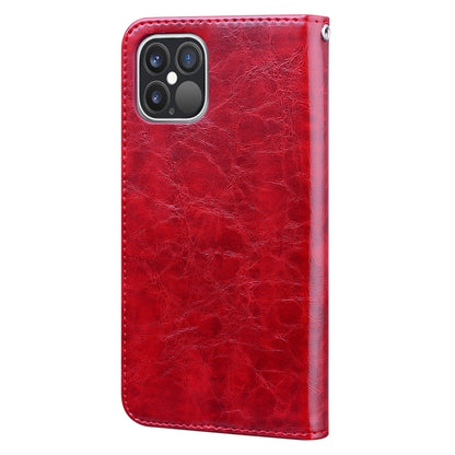 For iPhone 12 / 12 Pro Business Style Oil Wax Texture Horizontal Flip Leather Case with Holder & Card Slots & Wallet(Red) - iPhone 12 / 12 Pro Cases by buy2fix | Online Shopping UK | buy2fix