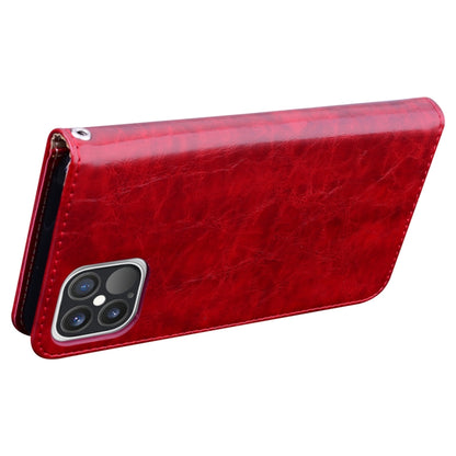 For iPhone 12 / 12 Pro Business Style Oil Wax Texture Horizontal Flip Leather Case with Holder & Card Slots & Wallet(Red) - iPhone 12 / 12 Pro Cases by buy2fix | Online Shopping UK | buy2fix