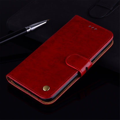 For iPhone 12 / 12 Pro Business Style Oil Wax Texture Horizontal Flip Leather Case with Holder & Card Slots & Wallet(Red) - iPhone 12 / 12 Pro Cases by buy2fix | Online Shopping UK | buy2fix