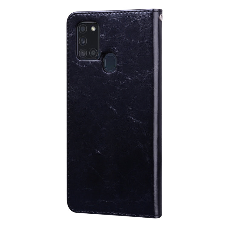 For Samsung Galaxy A21s Business Style Oil Wax Texture Horizontal Flip Leather Case, with Holder & Card Slots & Wallet(Black) by buy2fix