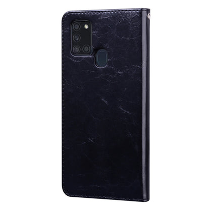 For Samsung Galaxy A21s Business Style Oil Wax Texture Horizontal Flip Leather Case, with Holder & Card Slots & Wallet(Black) by buy2fix