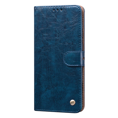 For Samsung Galaxy A21s Business Style Oil Wax Texture Horizontal Flip Leather Case, with Holder & Card Slots & Wallet(Blue) by buy2fix