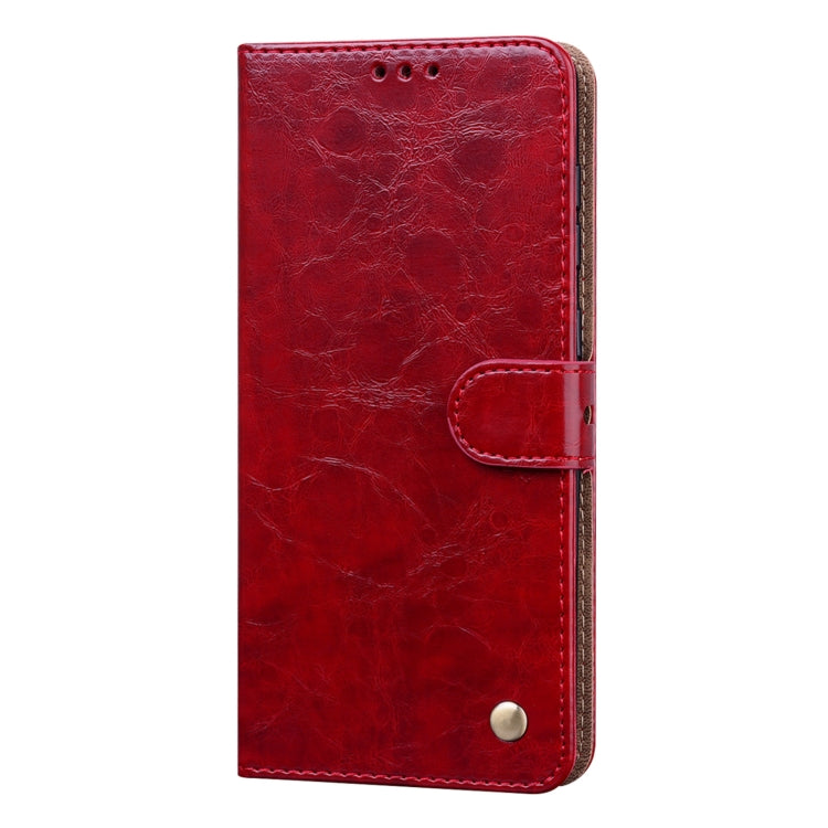 For Samsung Galaxy A21s Business Style Oil Wax Texture Horizontal Flip Leather Case, with Holder & Card Slots & Wallet(Red) by buy2fix