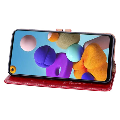 For Samsung Galaxy A21s Business Style Oil Wax Texture Horizontal Flip Leather Case, with Holder & Card Slots & Wallet(Red) by buy2fix