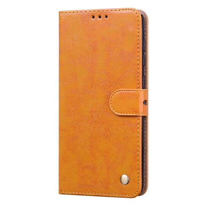 For Samsung Galaxy A21s Business Style Oil Wax Texture Horizontal Flip Leather Case, with Holder & Card Slots & Wallet(Yellow) by buy2fix