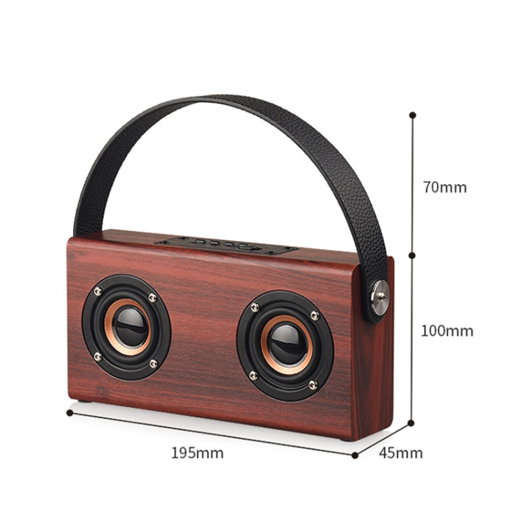 D10 Bluetooth 4.2 Portable Wooden Handheld Bluetooth Speaker(Red Wood Texture) - Desktop Speaker by buy2fix | Online Shopping UK | buy2fix