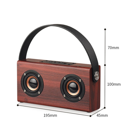 D10 Bluetooth 4.2 Portable Wooden Handheld Bluetooth Speaker(Red Wood Texture) - Desktop Speaker by buy2fix | Online Shopping UK | buy2fix