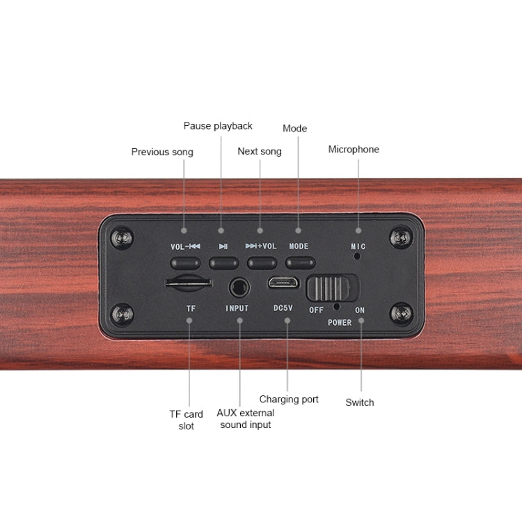 D10 Bluetooth 4.2 Portable Wooden Handheld Bluetooth Speaker(Red Wood Texture) - Desktop Speaker by buy2fix | Online Shopping UK | buy2fix