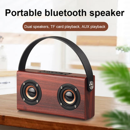 D10 Bluetooth 4.2 Portable Wooden Handheld Bluetooth Speaker(Red Wood Texture) - Desktop Speaker by buy2fix | Online Shopping UK | buy2fix