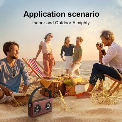 D10 Bluetooth 4.2 Portable Wooden Handheld Bluetooth Speaker(Red Wood Texture) - Desktop Speaker by buy2fix | Online Shopping UK | buy2fix