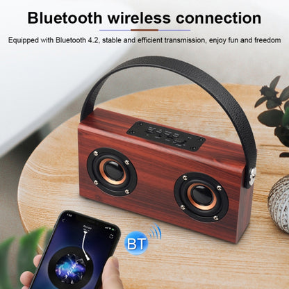 D10 Bluetooth 4.2 Portable Wooden Handheld Bluetooth Speaker(Red Wood Texture) - Desktop Speaker by buy2fix | Online Shopping UK | buy2fix
